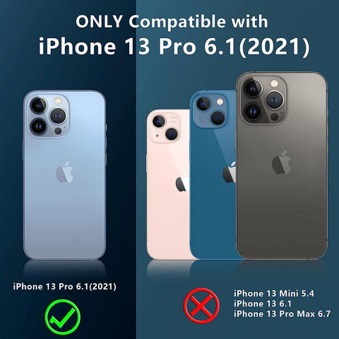Singdo iPhone 13 Pro Slim Rugged Case with Built-in Screen Protector - Military-Grade Shockproof