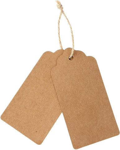 Gift Tags 120 Kraft Tags Brown DIY Rectangle Craft Tags with 100 Feet Natural Jute