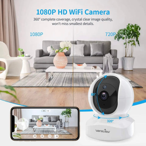 WiFi IP Camera - Full HD 1080P Wireless Smart Indoor Security Camera Q5
