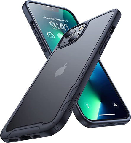 Shockproof Slim Phone Case for iPhone 14/13 - Black Protective Cover