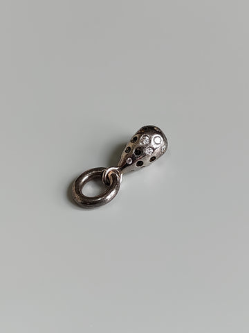 Silver Teardrop Pave Charm