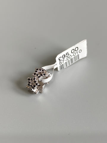 Silver Shooting Star Black Charm