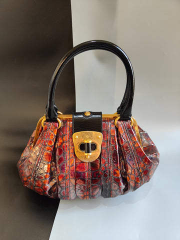 Alexander McQueen lvie Bag Croc Patent Leather