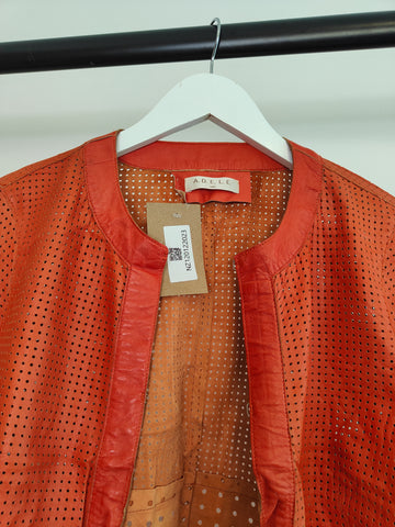 Missina Hembery Women's Vintage Genuine Leather Dress in Orange 12
