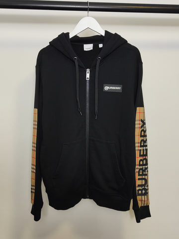 Women's Check Cotton Full-zip Oversized Hoodie