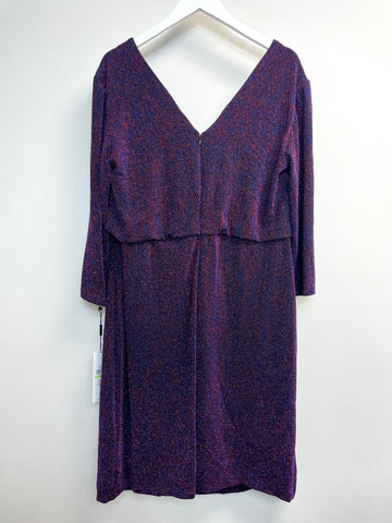 Calvin Klein Women’s Plus Metallic Blouson Dress Purple