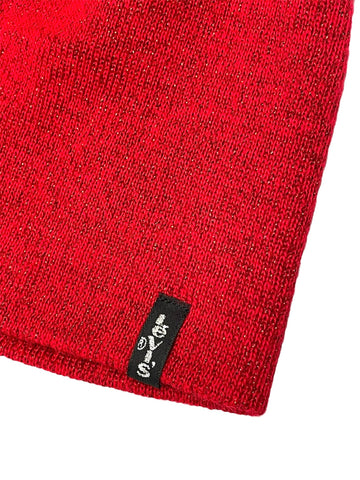 Levi's Ladies Lurex Otis Beanie Hat Red