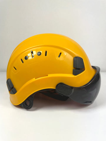 Saffas Safety Helmet With Visor Adjustable Hard Hat for Construction 6-Point Suspension Yellow