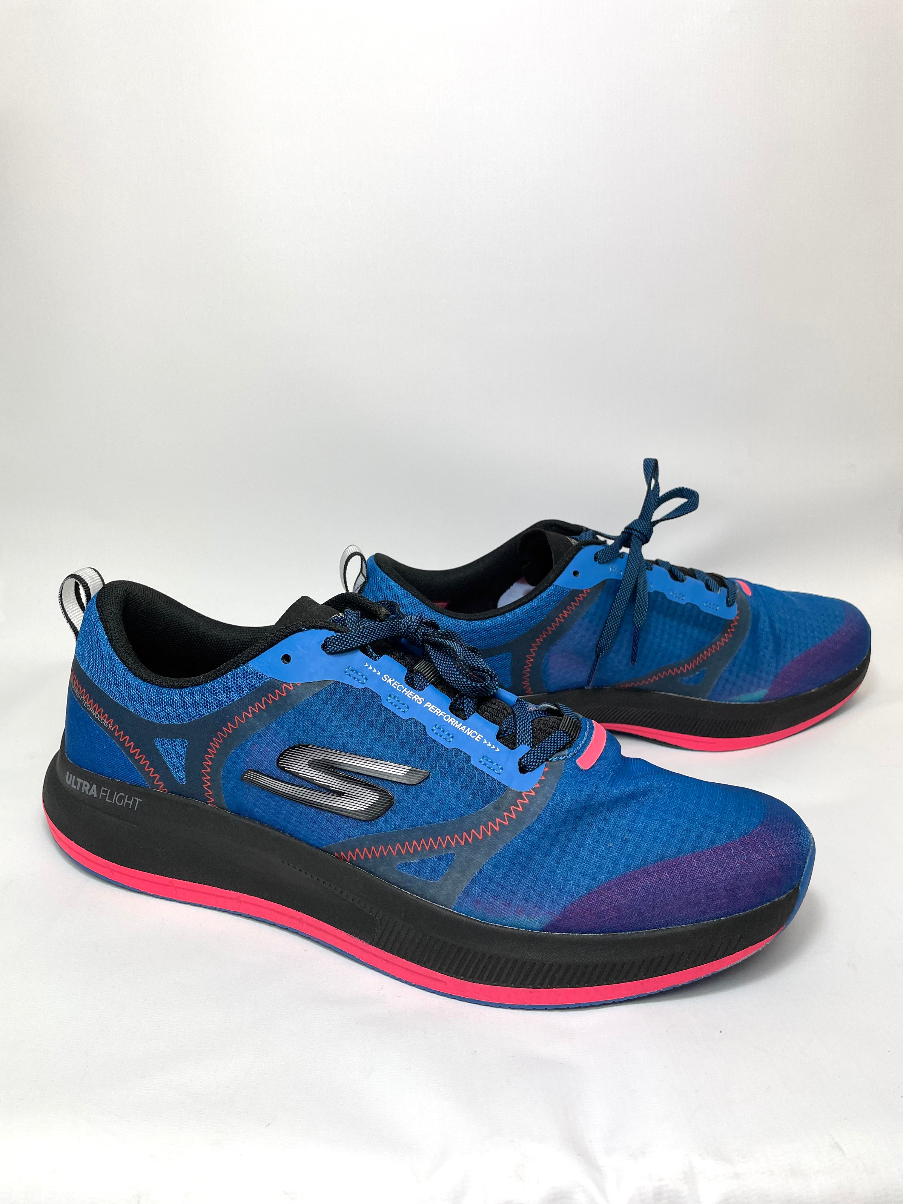 Skechers Go Run Mens Running Trainers Blue Pink Designer Outlet