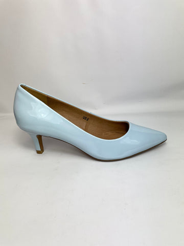 Women's Moda Low Heel D'Orsay Pointed Toe Pump Shoes in Light Blue UK 5 / EU 38