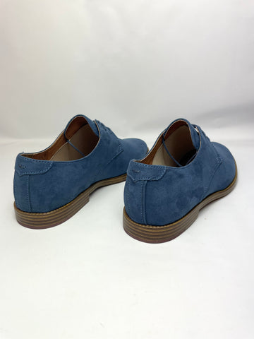 Angus Mens Suede Leather Handmade Oxford Shoes in Blue