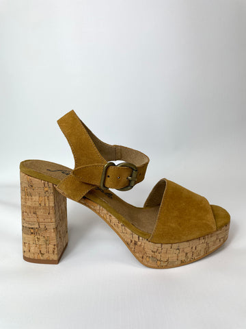 Free People Women’s Platform Leather High Heel Strap Sandals Tan