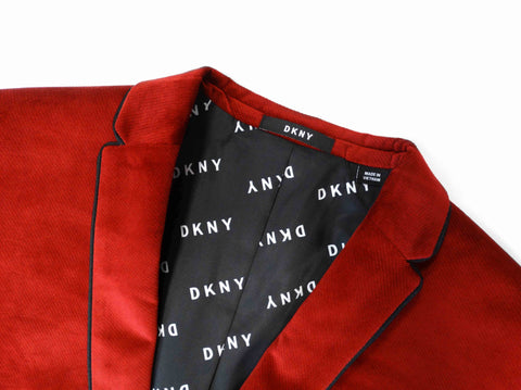 DKNY Big Boys Velvet Suit Jacket Red