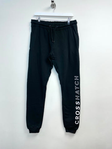 Crosshatch Mens Printed Logo Joggers Black