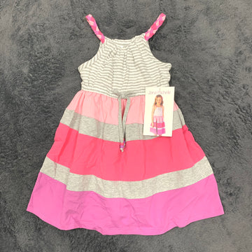 Jona Michelle Girls Summer Dress Grey Stripe