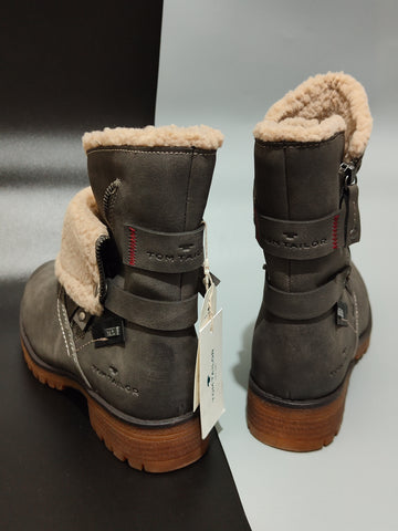 Tom Tailor Women’s Grey Zip-Up Winter Boots - UK 6 / EU 39