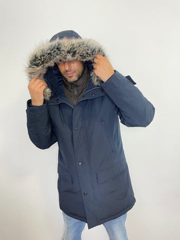 Men’s Faux Fur Parka Coat