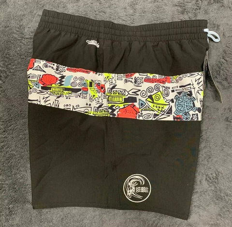 Men's Swimming Short in Black Multi XL