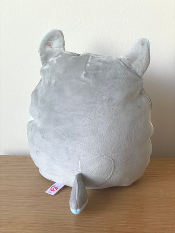 TY Slush HUSKY DOG SQUISH A BOO Soft Toy 10” Small Plush Cushion Pillow