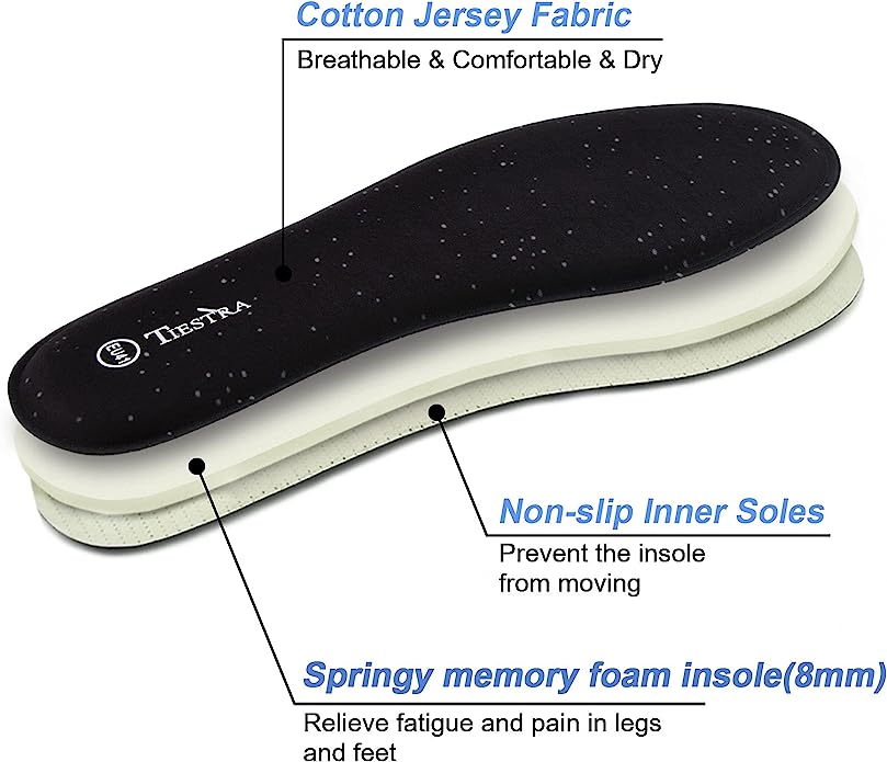 Memory Foam Insoles for Women and Men Comfort Cushioned Shoe Insert Inner Sole Foot Support Pads Shock Absorbing Insole