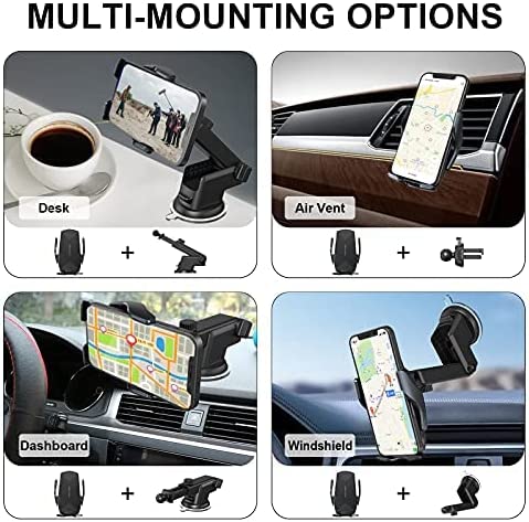 Smart Car Wireless Charger Magnetic Automatic Car Mount Phone Holder in Black