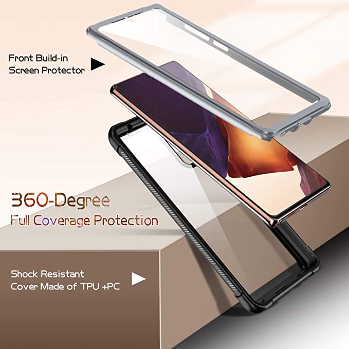 CooFine Case For Samsung Note 20 Ultra Full Body Protection With Built in Screen Protector Shockproof Case