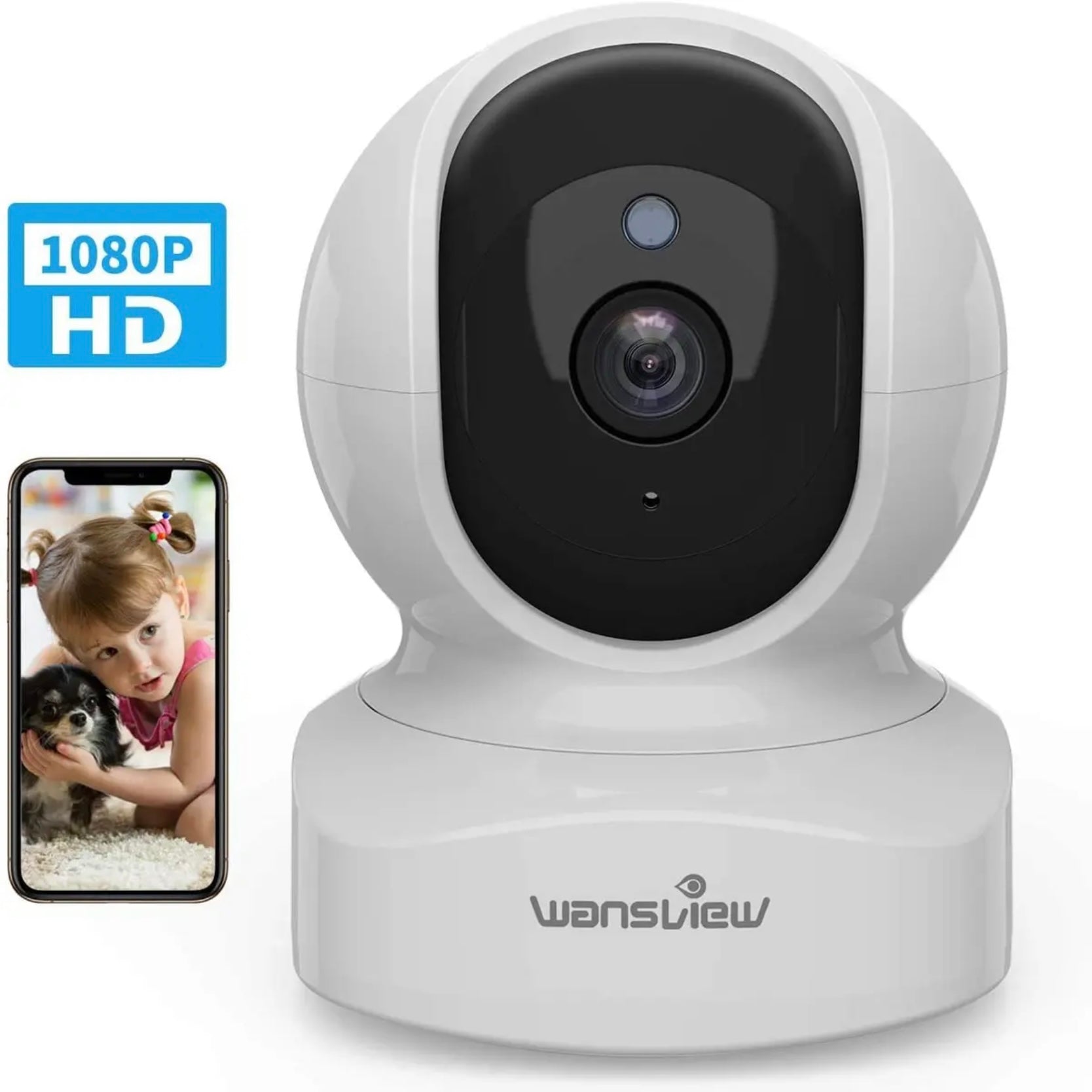 Wansview Q5 White 1080p Indoor Home Security Wireless Cloud IP
