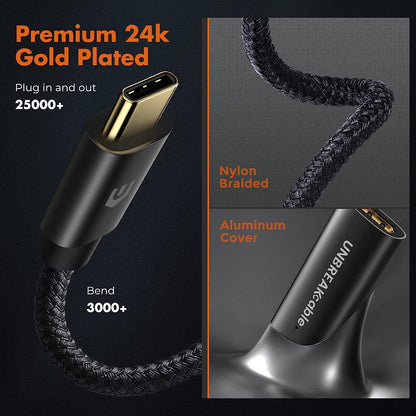 UNBREAKcable USB Type C to HDMI Adapter 4K@60Hz Video Audio Output 15CM