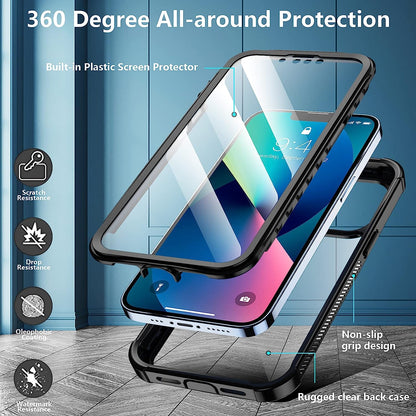 Singdo iPhone 13 Pro 6.1" Case Slim Fit Full Body Protection Rugged Case Cover Military-Grade with Built-in Screen Protector Shockproof Heavy Duty