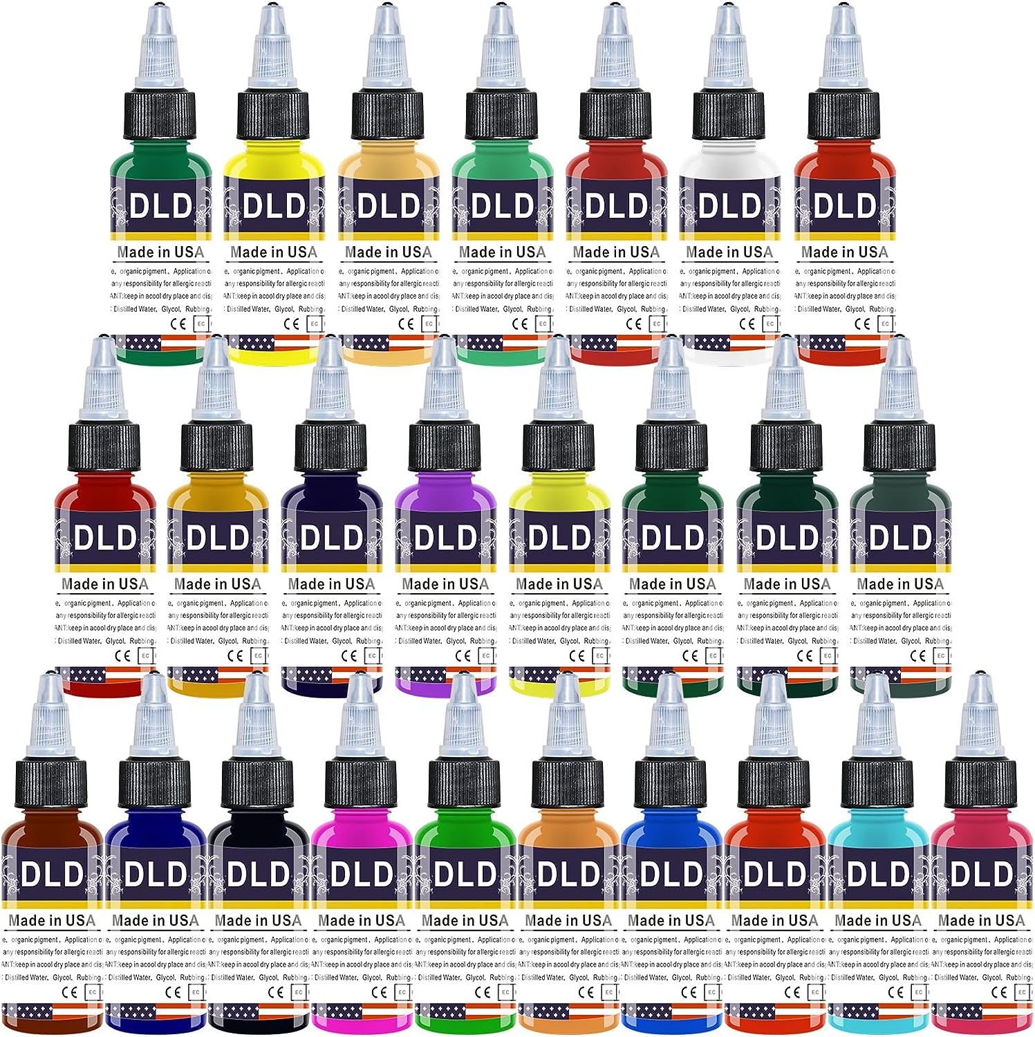 All Purpose Tattoo Ink 25 Base Colour Set Tattoo Supplies Professional Tattoo Pigment Body Color 0.5 Oz 15ml