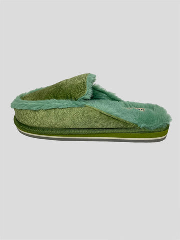 KuaiLu Women's Fuzzy Slippers in Green