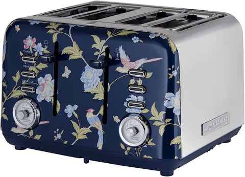 Laura Ashley Elveden Navy 4-Slice Toaster