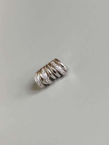 Silver Cylinder Tube Pave Charm