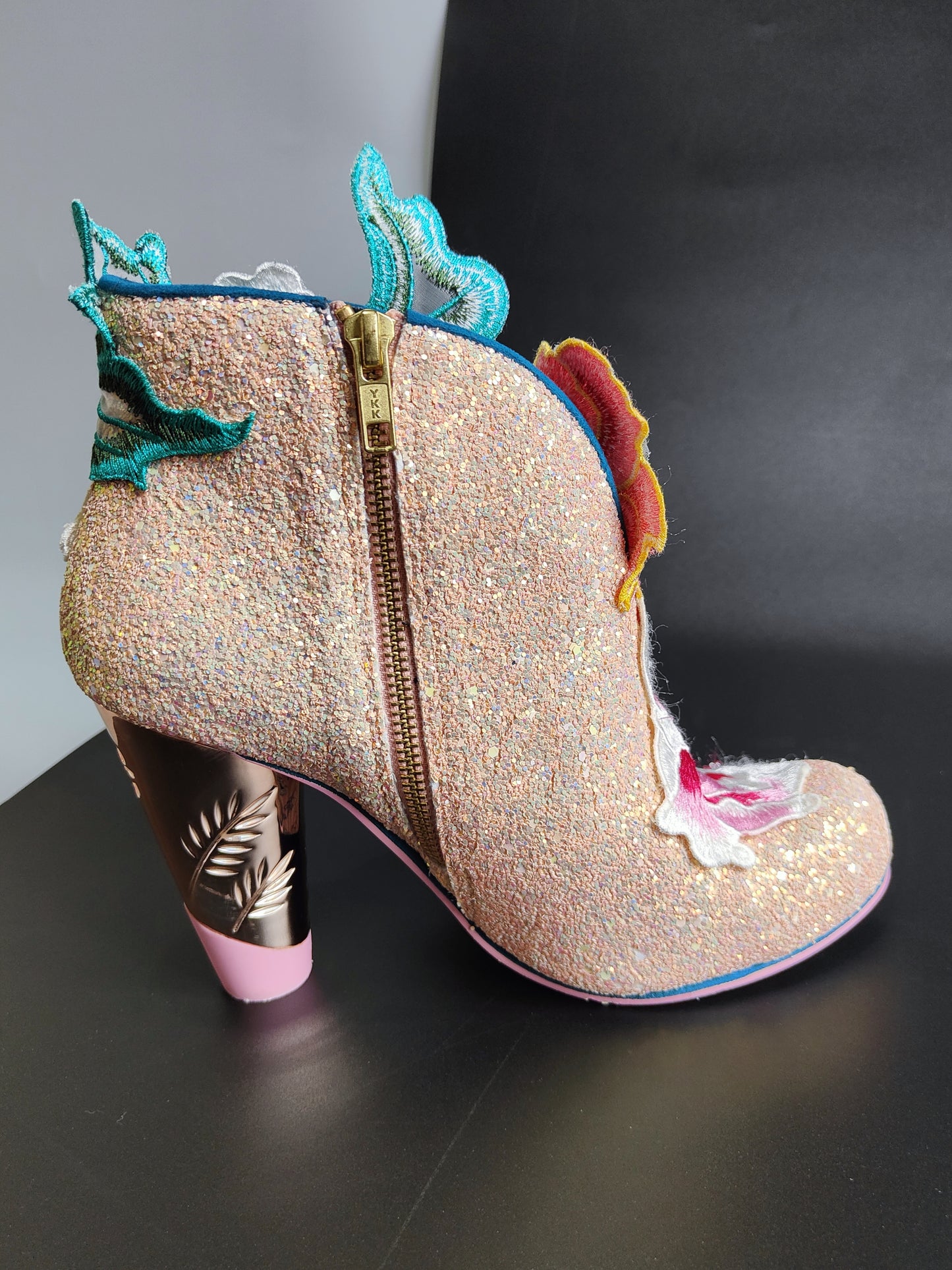 Women’s Rows Garden Heel Glitter Ankle Boots in Floral UK 6 / EU 39