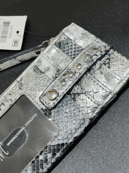 INC Silver Snakeskin Card Holder/Wallet