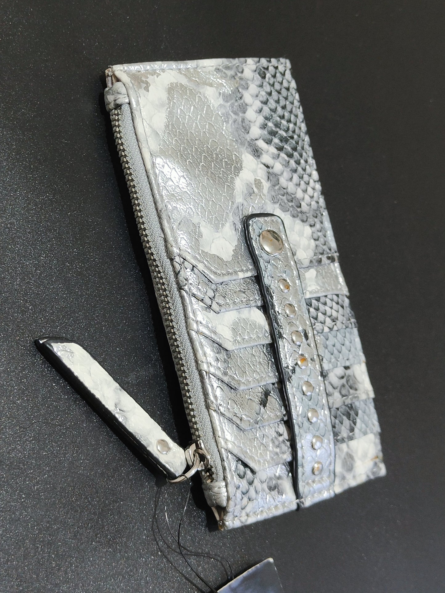 INC Silver Snakeskin Card Holder/Wallet