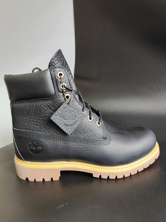 Men's 6 Inch Waterproof Leather Boots in Black UK 8.5 EU 43