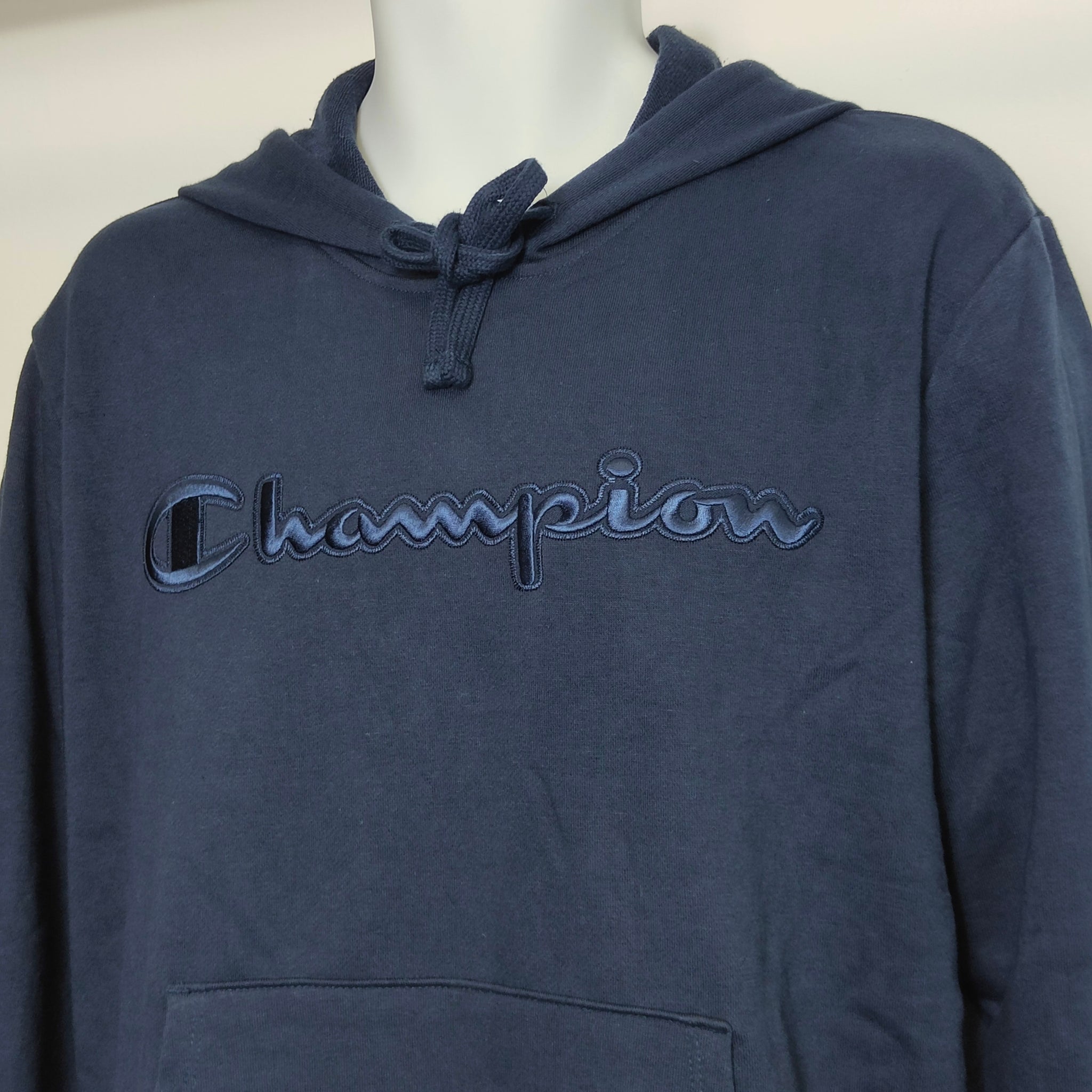 Champion Men's Embroidered Logo Hoodie in Navy