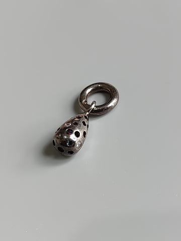 Silver Teardrop Pave Charm