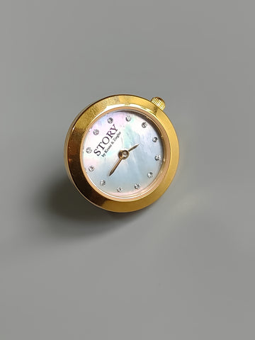 Curling Stones Gold Plated Watch Face Charm by Kranz & Ziegler