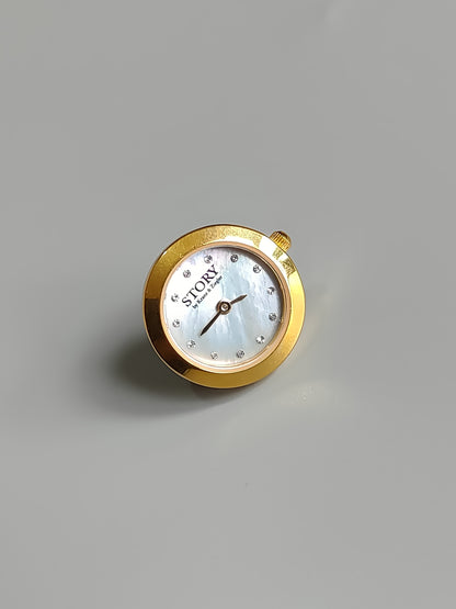 Curling Stones Gold Plated Watch Face Charm by Kranz & Ziegler