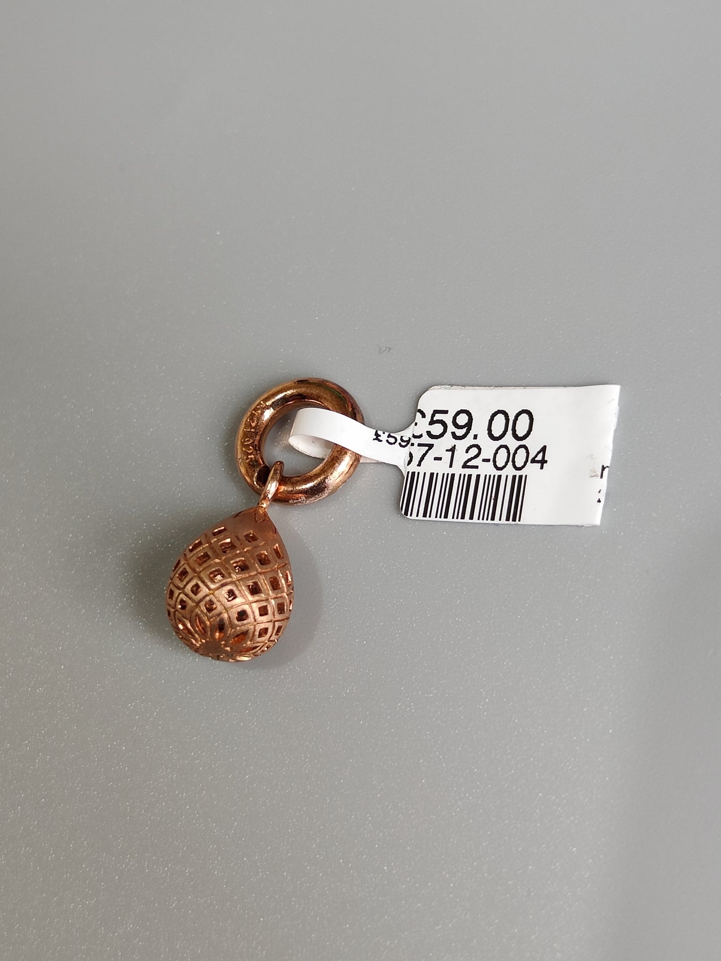 Silver Rose Gold Drop Charm