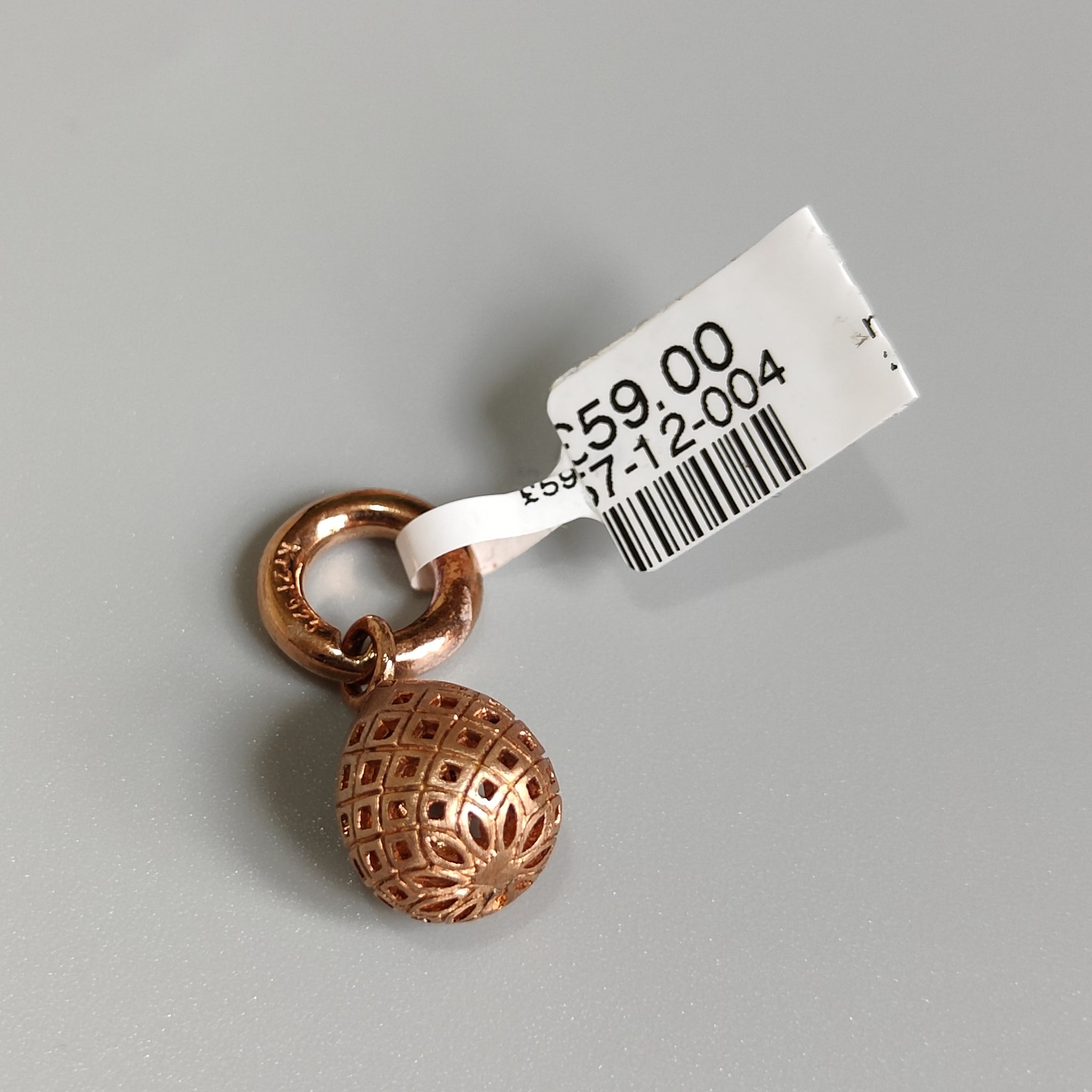 Silver Rose Gold Drop Charm