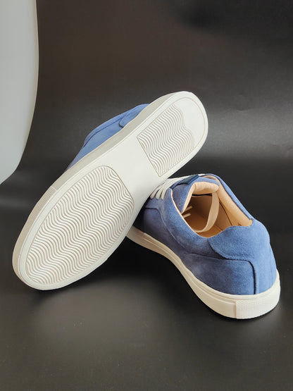 Suede Leather Flat Shoes in Blue UK 6 / EU 39