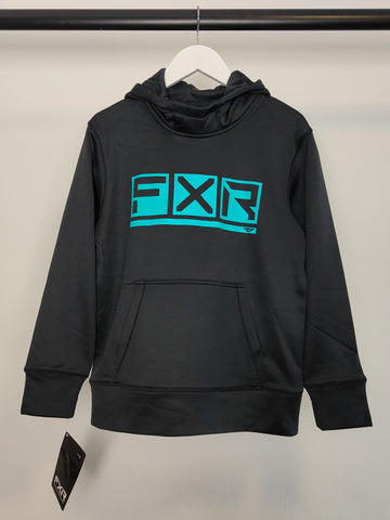 FXR Youth Podium Tech Pullover Hoodie in Black/Blue M