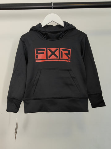 FXR Youth Podium Tech Pullover Hoodie in Black/Red XS