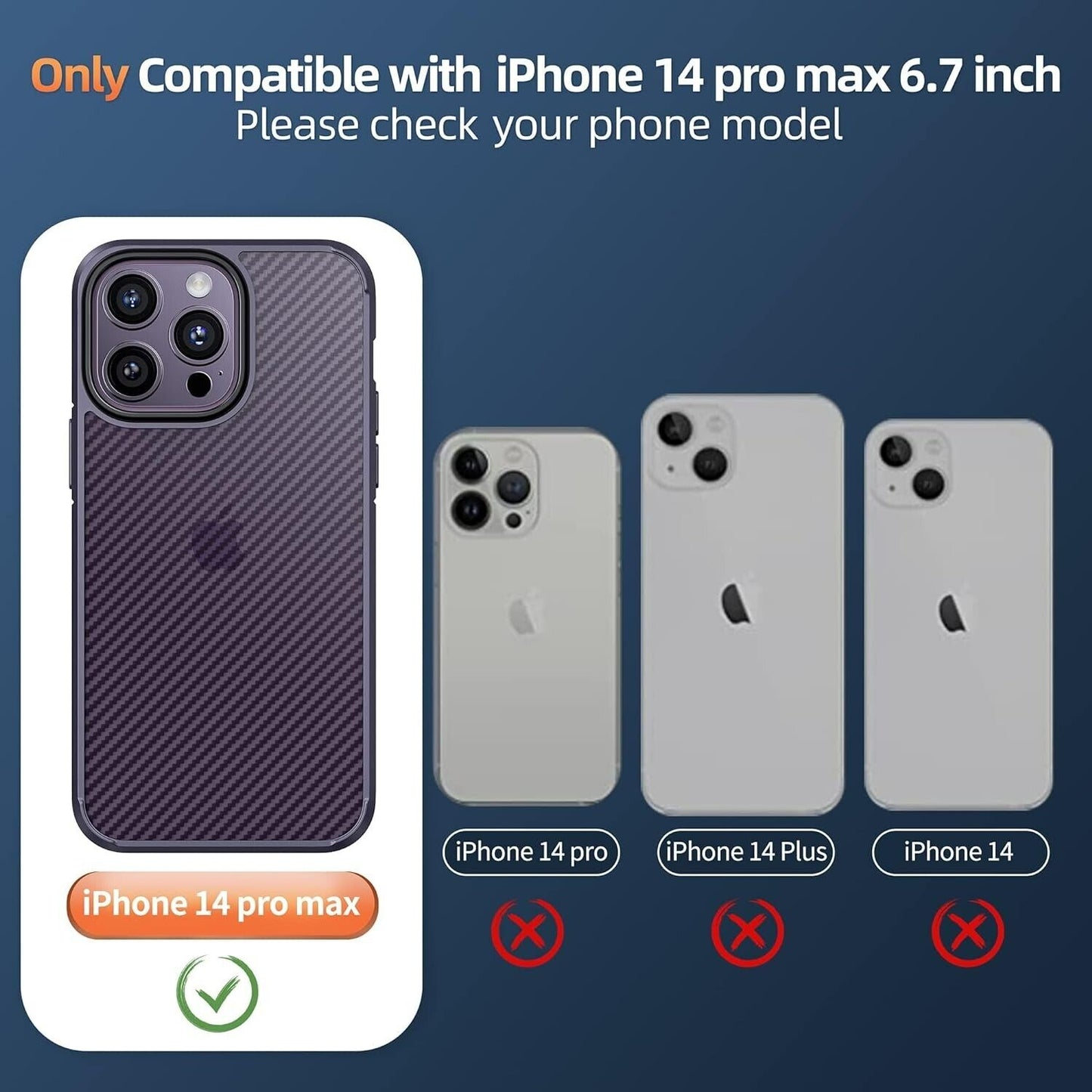 Case For iPhone 14 Pro Max 6.7 Inch Slim Anti-Scratch