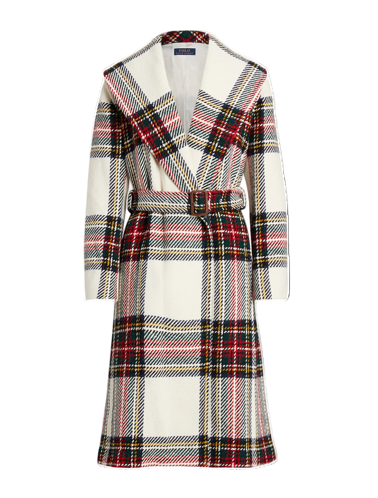 Polo Ralph Lauren Plaid Wool-blend Herringbone Wrap Coat _ Clearo Outlet