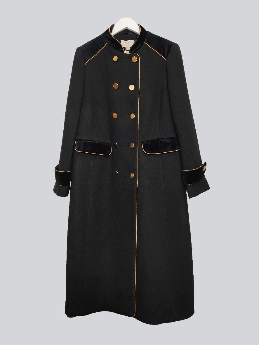 Wool Blend Monsoon Uk Coats Wool Grey Coat Fluffy Hood Faux Fur