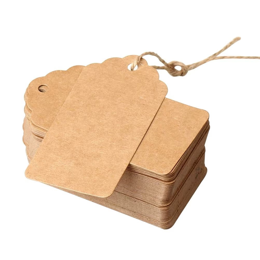 Gift Tags 120 Kraft Tags Brown DIY Rectangle Craft Tags with 100 Feet Natural Jute